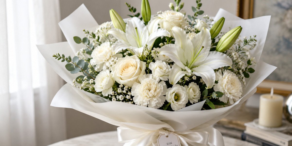 Elegant White Flowers Bouquet for Peaceful and Sophisticated Gifting Moments