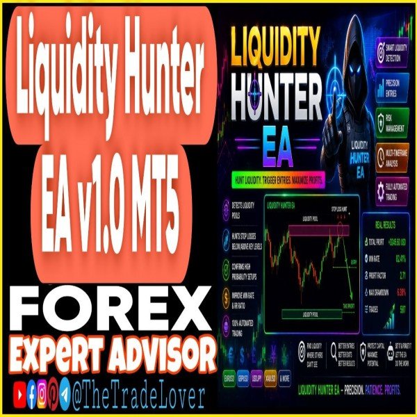 Liquidity Hunter EA v1.0 MT5 (Works on Build 5836) | Forex Robot | MT5 Expert Advisor - The Trade Lovers